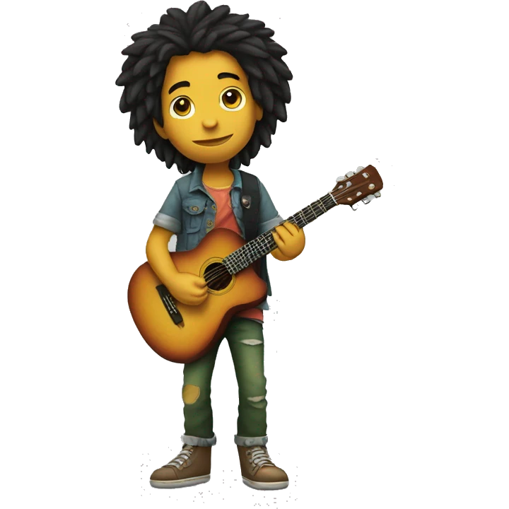 body Bob marley kid with guitar emoji