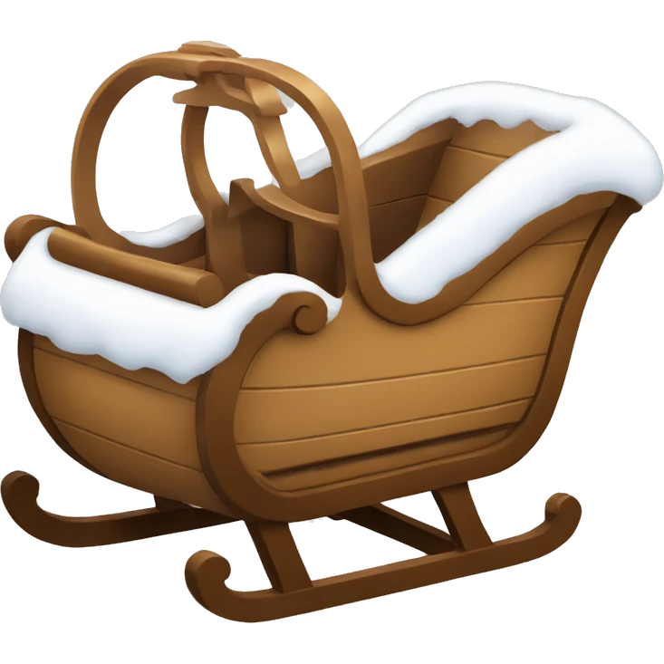 sleigh colored light brown with snow on it  emoji