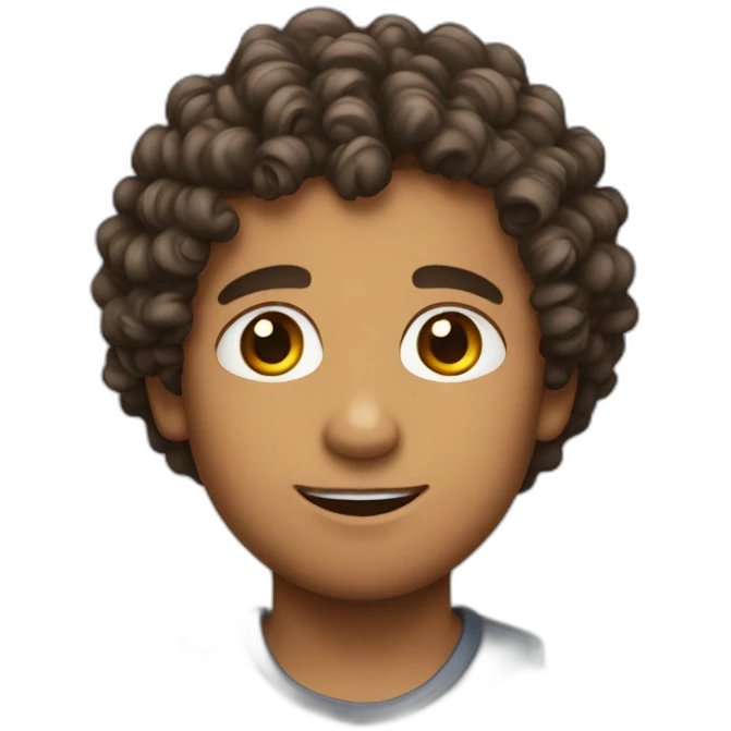 Curly short reb hear boy emoji