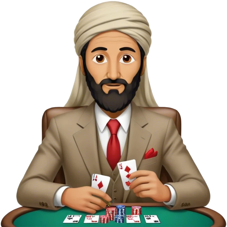 Playing poker with bin Laden emoji