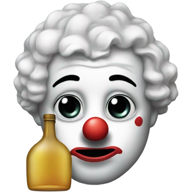 sad clown with bottle of vodka emoji