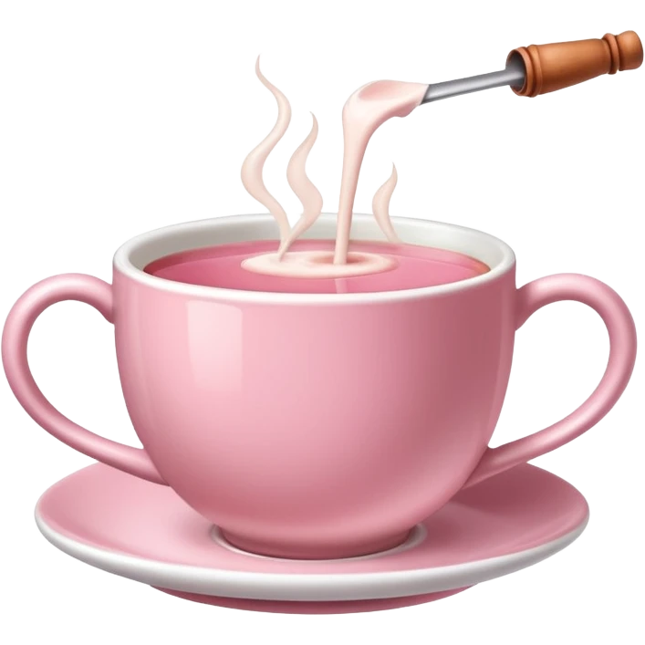 rose hot milk tea with tea cup ( no strraw) emoji