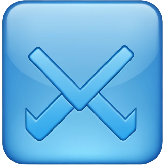 Una raya como ✔️ así pero azul y un cadrado así pero el ✔️ sea más grande emoji