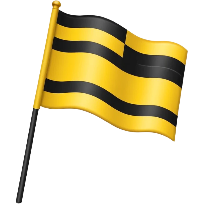 Faz uma bandeira com preto em cima e em baixo coloca amarelo mais sem o cabo de ferro que segura a bandeira, só a bandeira sem o ferro segurando a bandeira emoji