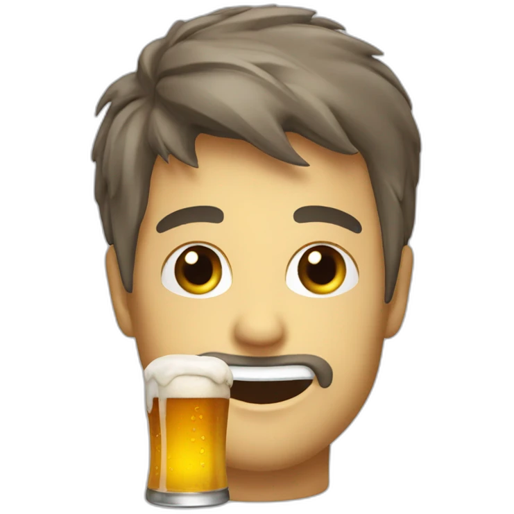 Chat qui boit une bière emoji