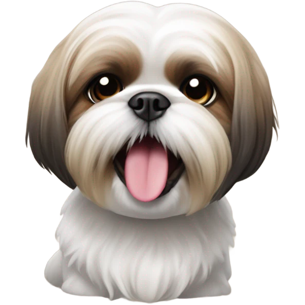 Perro shitzu con lengua afuera  emoji