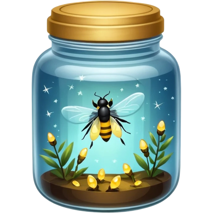 crystal jar full of fireflies emoji