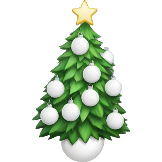 Christmas tree white baubles emoji