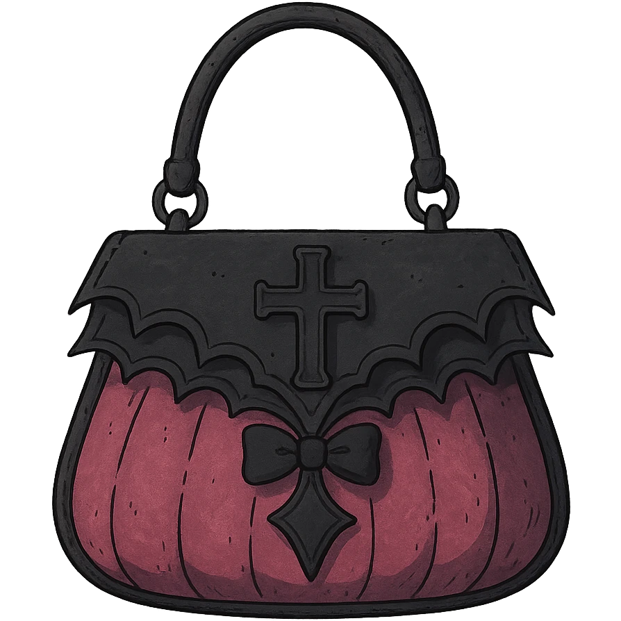 pink and black gothic purse emoji