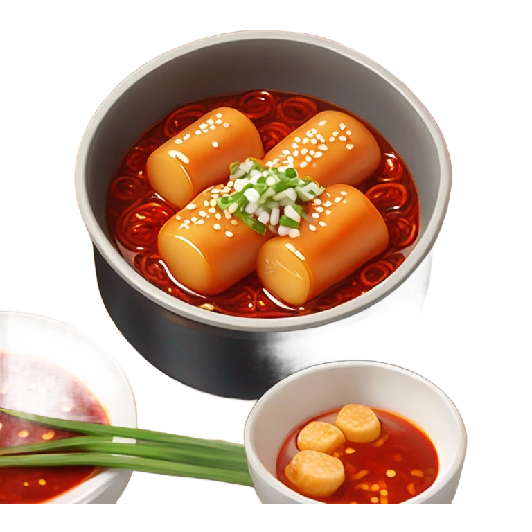 nice hot bowl of red spicy tteokbokki emoji