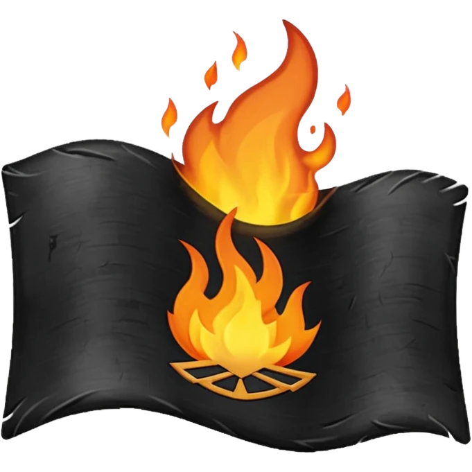 Burning black flag emoji