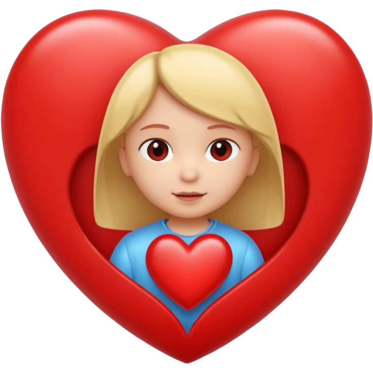 heart with a small child figure inside emoji