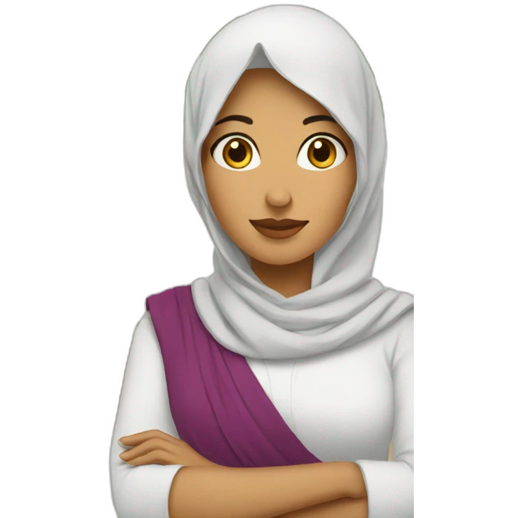 Arab woman holding 🇵🇸 emoji