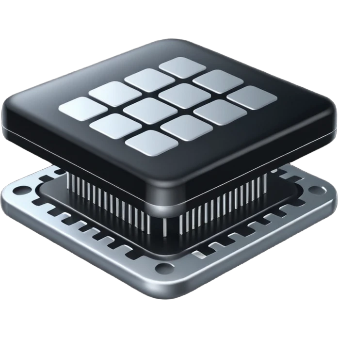   Create an emoji in which it is representing AI brain like chip in black color professional and luxury  AI emoji