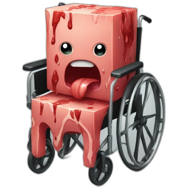 Sad meat cube angry blood big wheelchair emoji