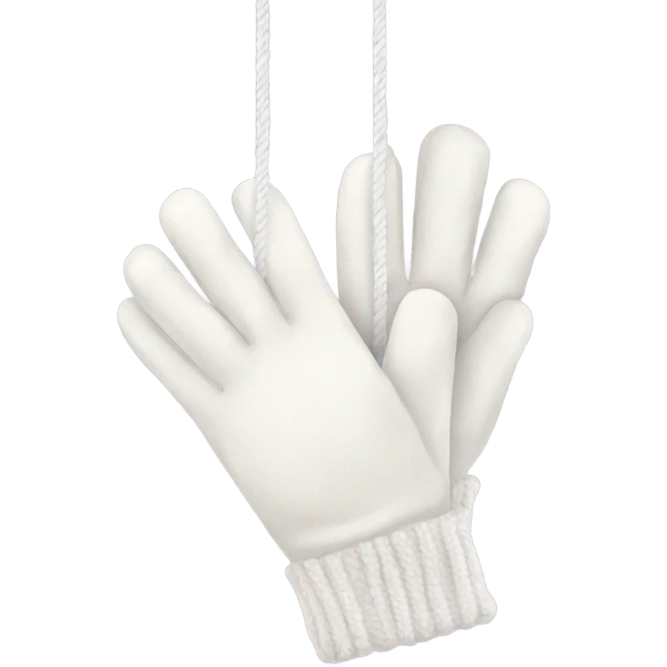 white winter gloves on a string aesthetic emoji