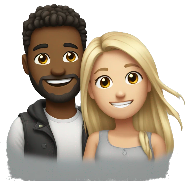 bf and gf sharing a smile emoji
