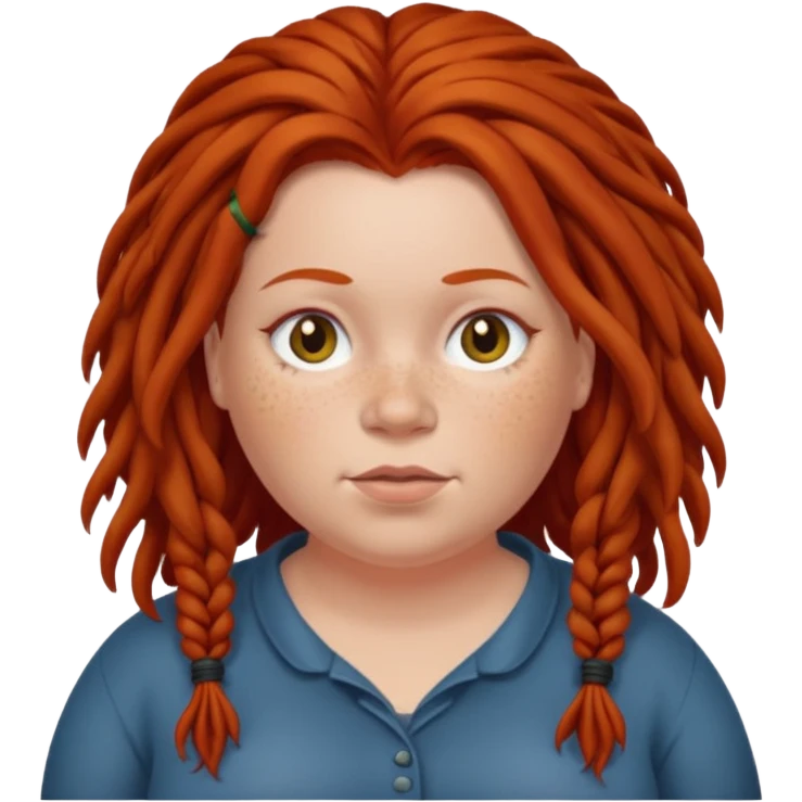fat redhead woman with dreadlocked hair emoji