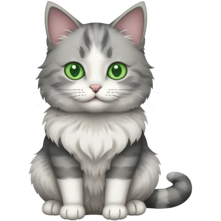 a grey and white cat emoji