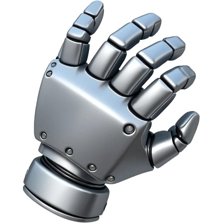 robotic metal fist from behind emoji