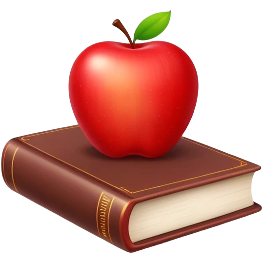 Book with a small Apple on top emoji