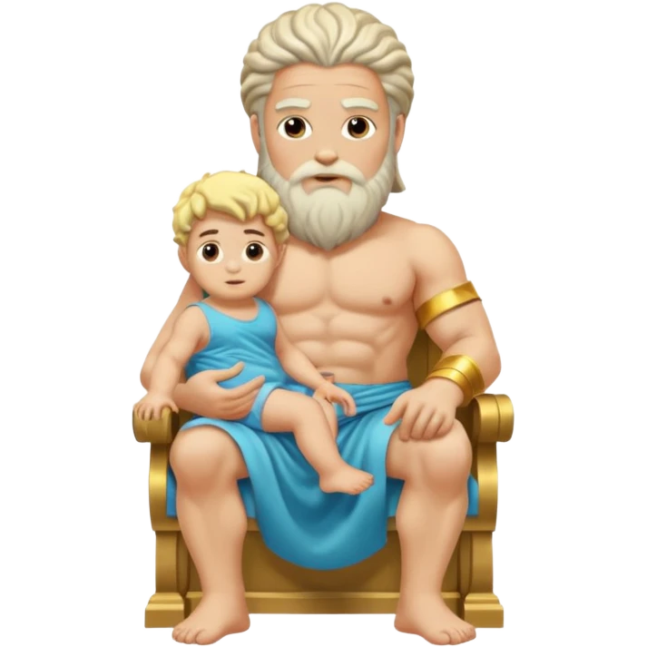 zeus with toddler sitting on thigh emoji