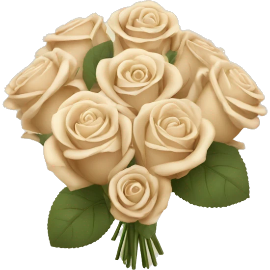 Beige roses bouquet  emoji