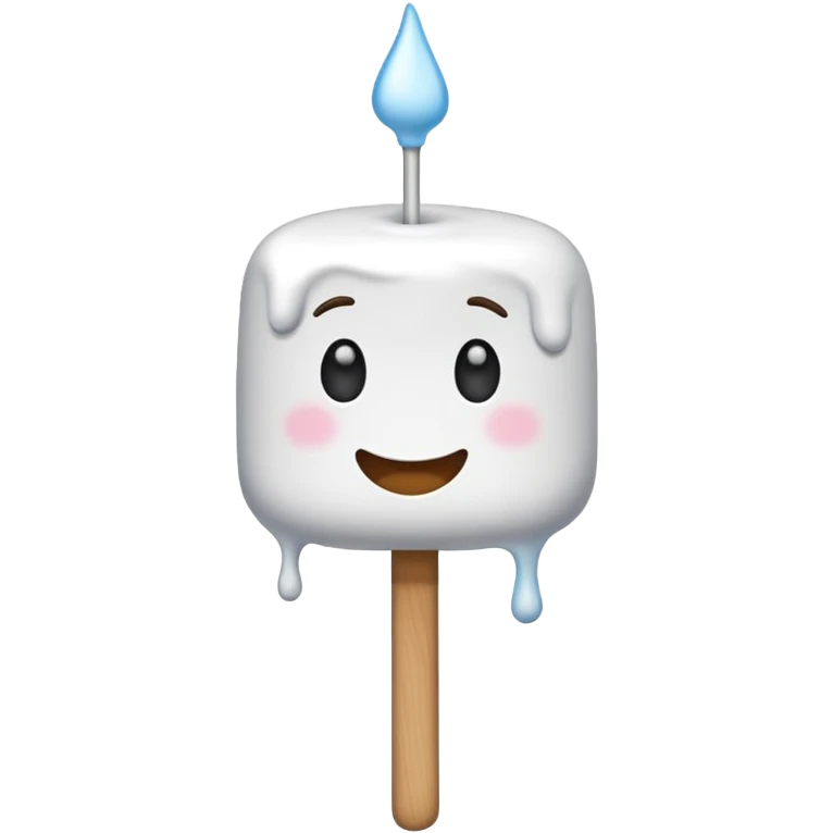 melting tasty Marshmallow on stick emoji
