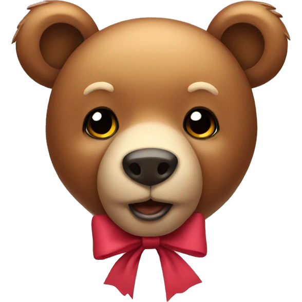 Bear wearing a bow emoji
