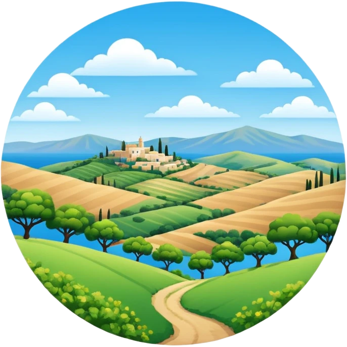 Round meditteranenan landscape  emoji