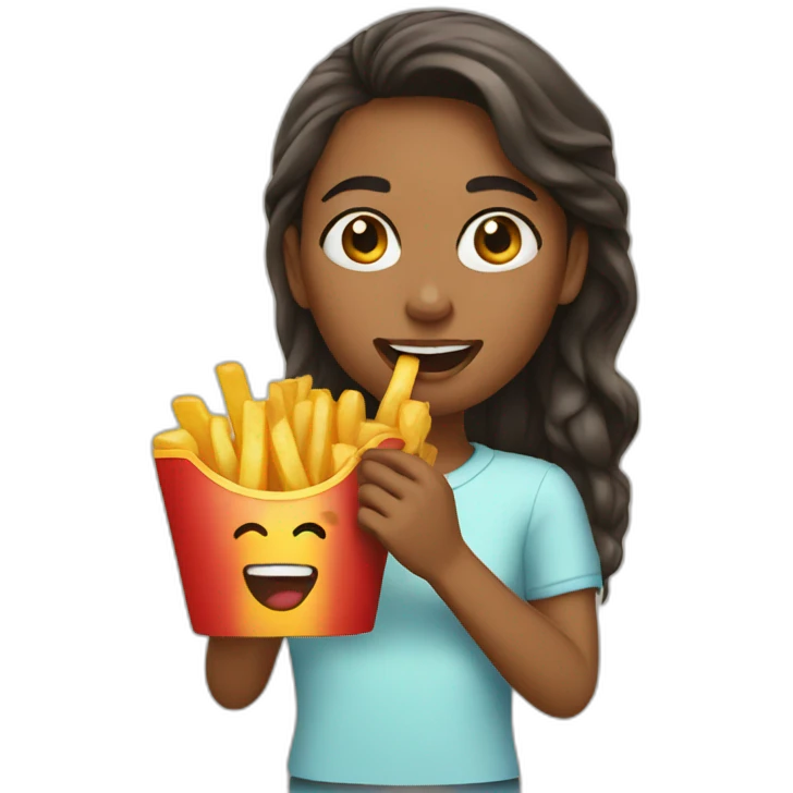 girl-eating-fries emoji