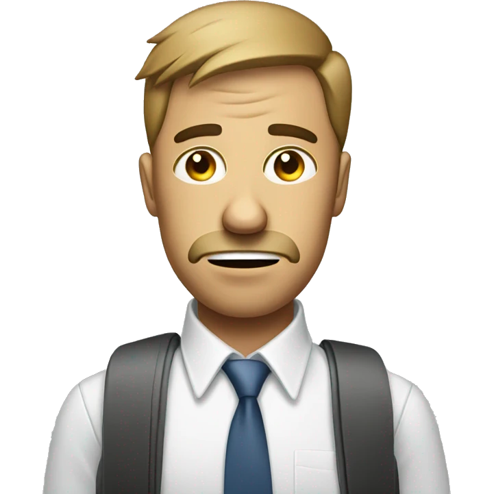 tired office worker with bags under his eyes emoji