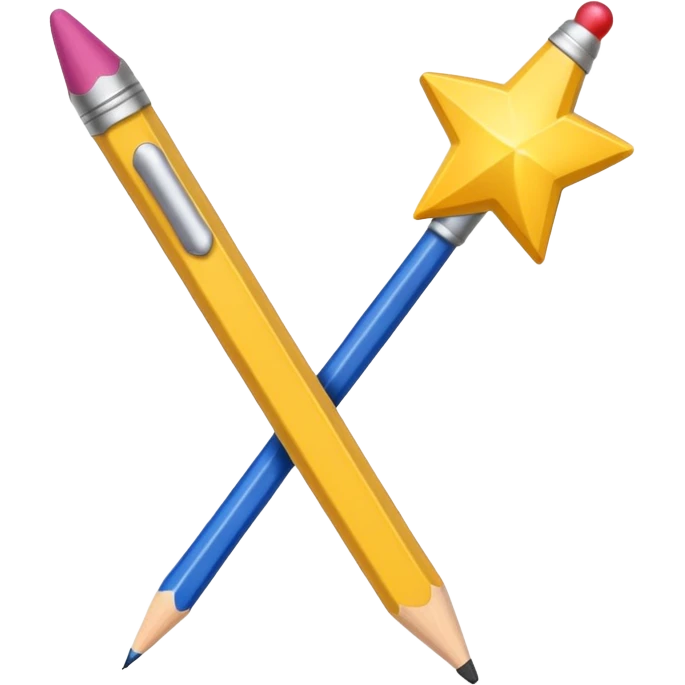 Crayon de papier baguette magique  emoji