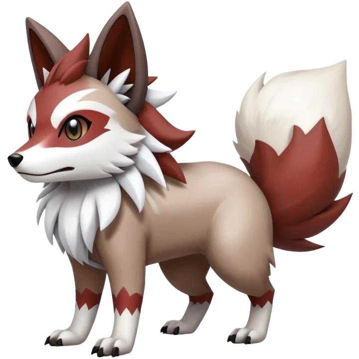 zigzagoon-Lycanroc-linoone-furret-Fakémon-hybrid-creature (full body)  emoji