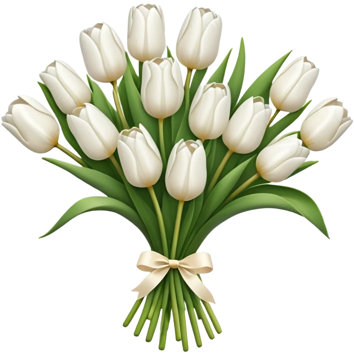 white tulip bouquet emoji