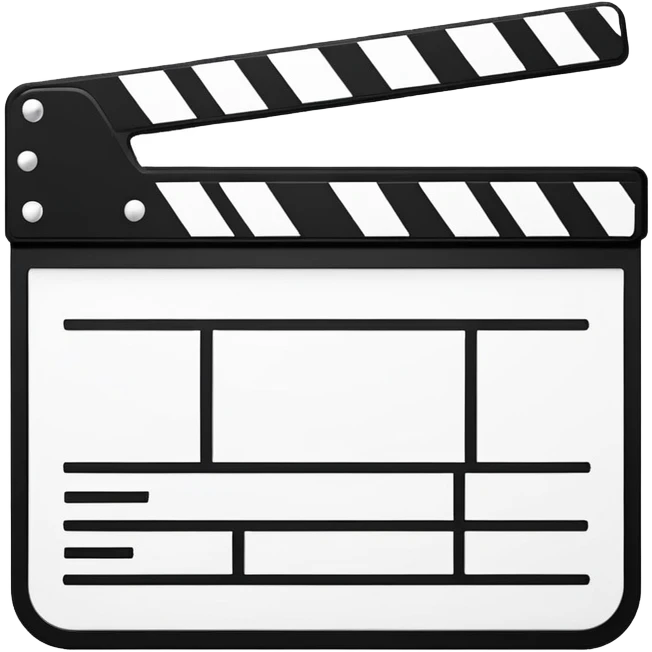 extreme minimalism clapperboard, single line drawing, barely recognizable outline emoji
