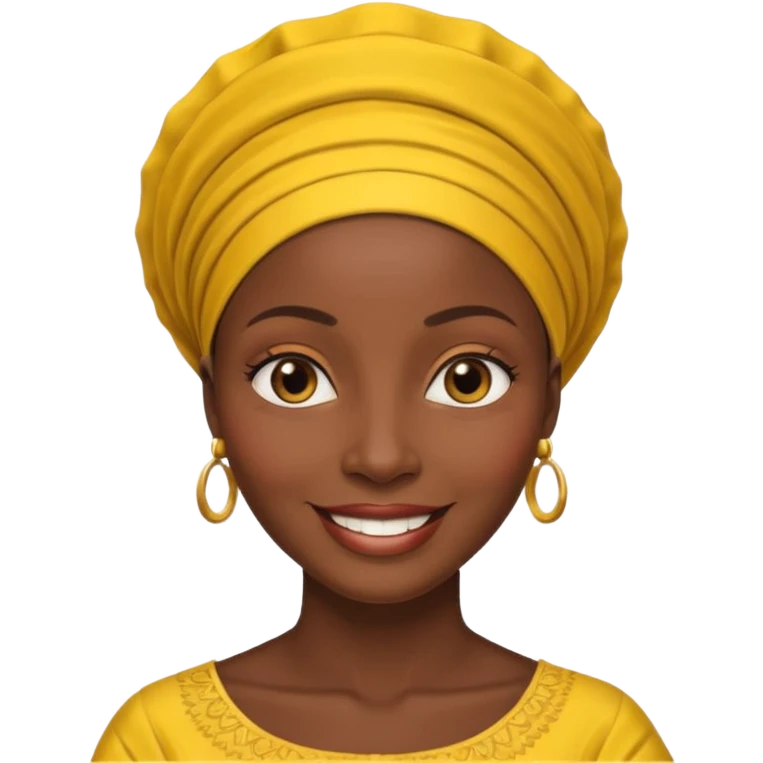 AFRICAN mother wearing gele, smiling emoji