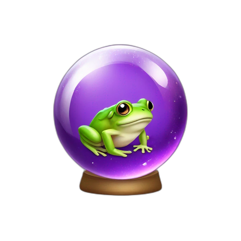 frog inside a purple crystal ball emoji