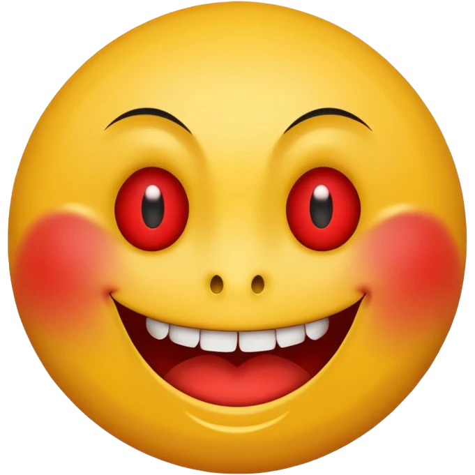 Insane smiley face who’s greedy and has red tired eyes evil  emoji