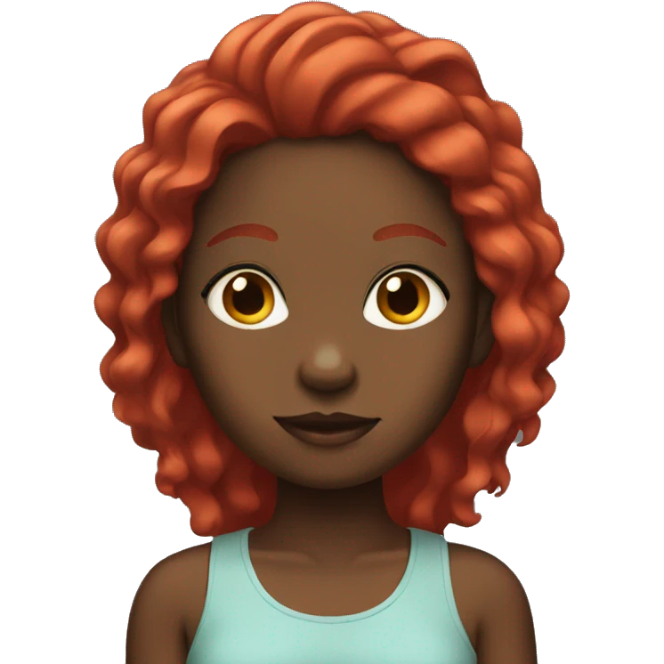 Black girl with red hair emoji