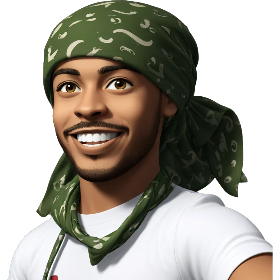 smiling boy with bandana emoji