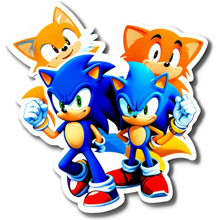 Sonic the Hedgehog and tails  emoji