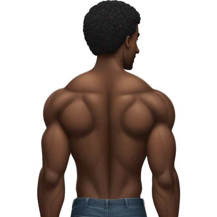muscular black men back emoji