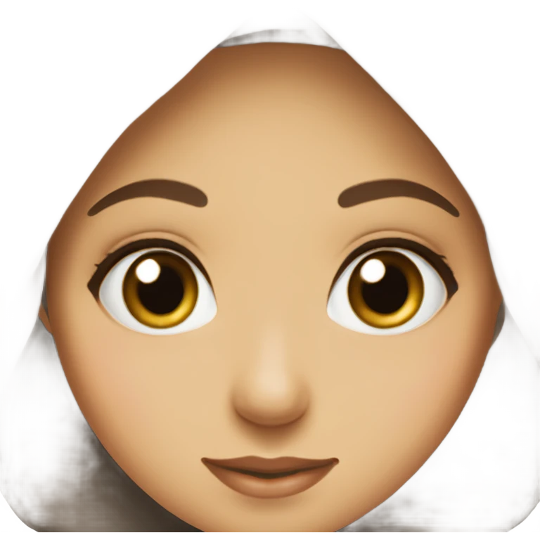 the hijab girl is brown eyes , medium nose or smile girl emoji