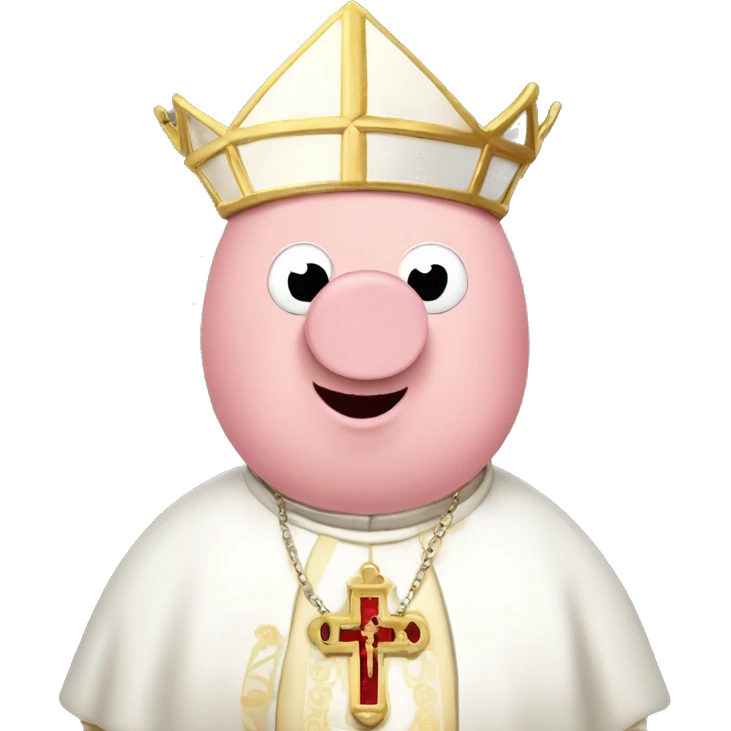 Peppa pig dressed as the pope emoji