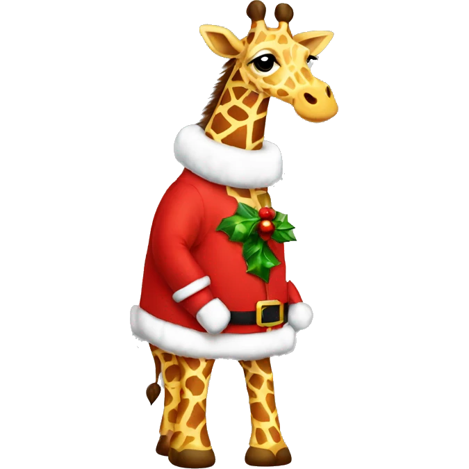 Giraffe with Santa clothes  emoji