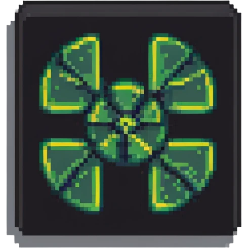 radiation symbol in pixel art style emoji