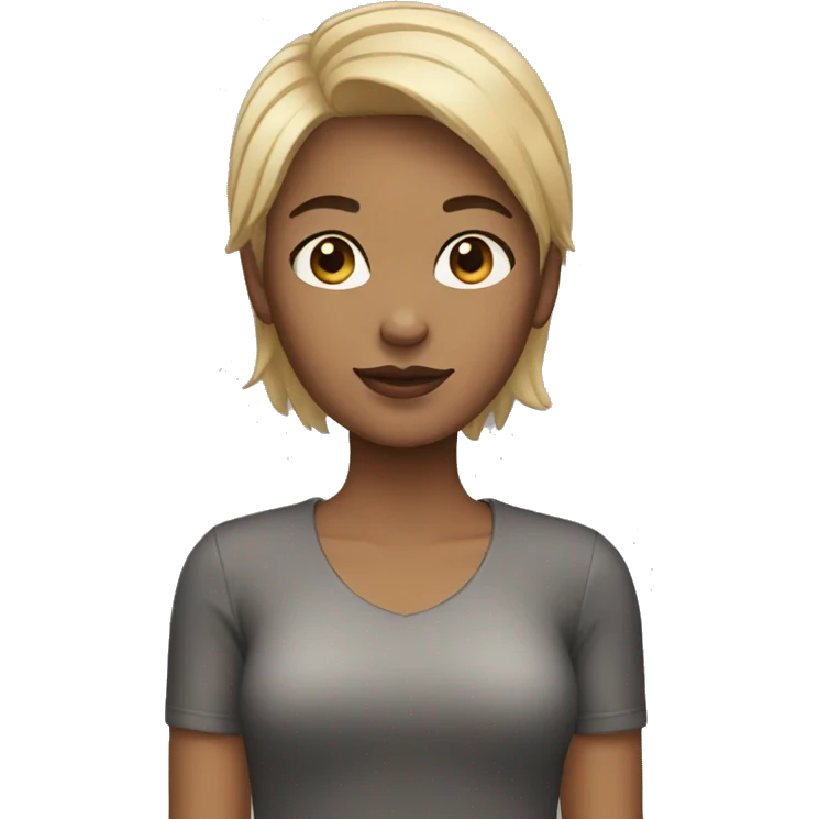 girl with short black and blonde hair emoji