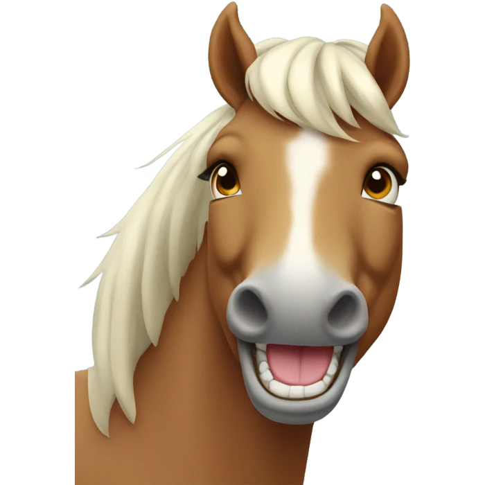 Horse with smile emoji