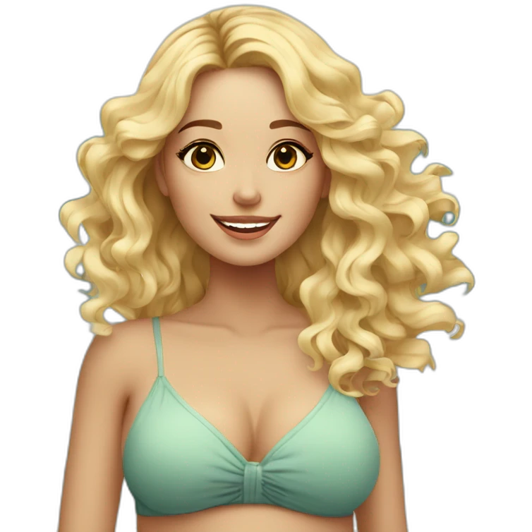 adorable pregnant blond full body beach-wave-hair emoji